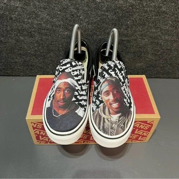 Vans “Tupac” Slip On Custom Vans Size 6 Women’s/4.5 Mens - Picture 4 of 13